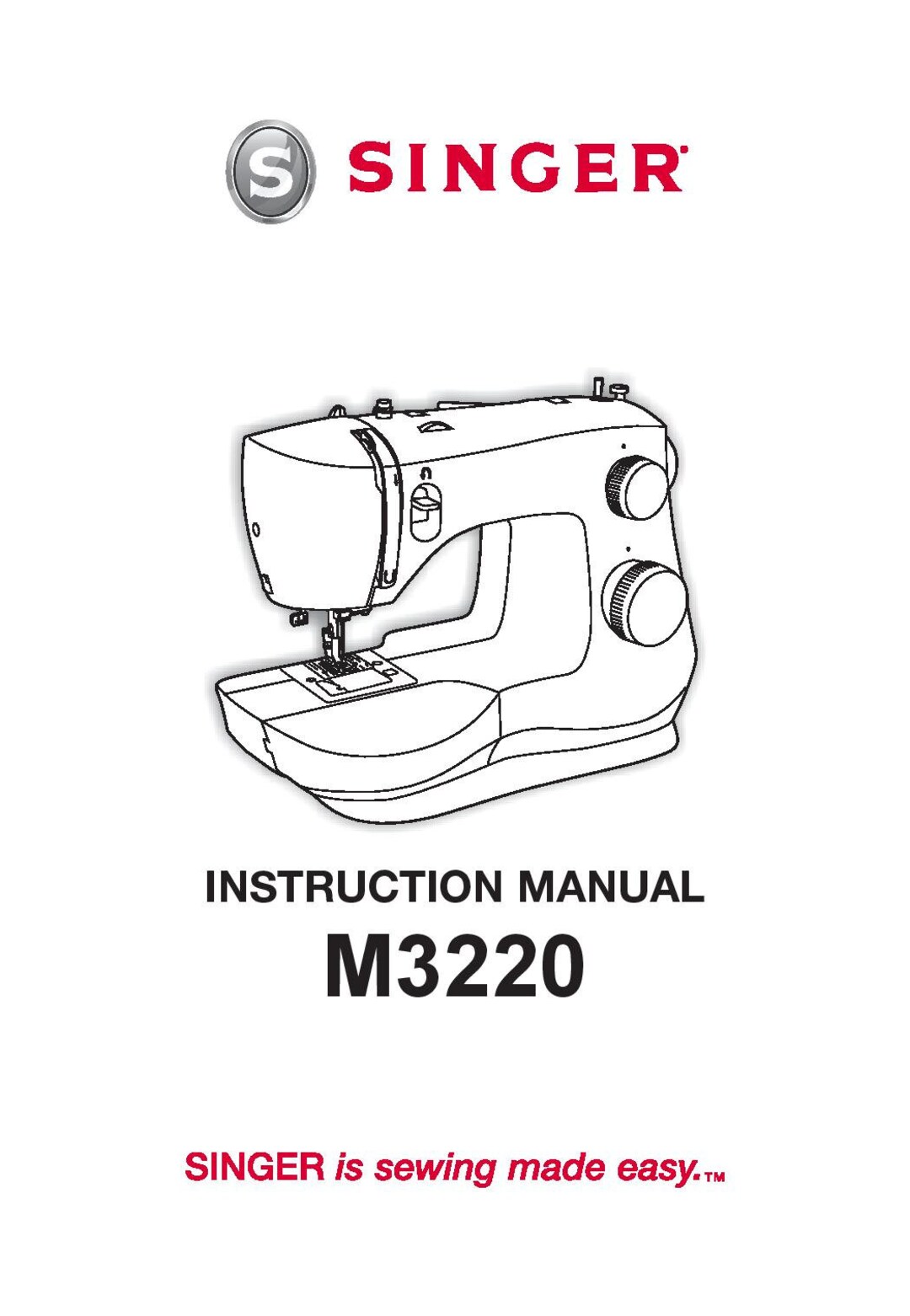 Singer M3220 Sewing Machine Instruction Manual User Manual Complete