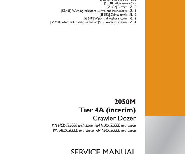 Case 2050M Tier 4A (interim) Crawler Dozer - Repair Manual- Shop Manual - Workshop Manual - Service Manual   (Pdf Download)