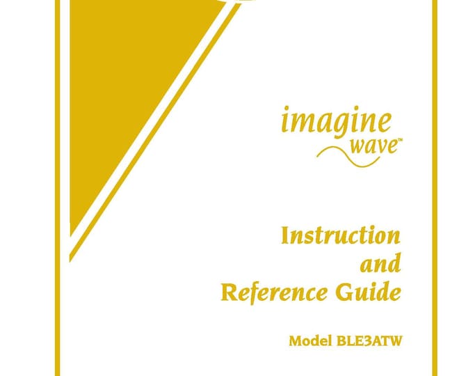 Baby Lock Imagine Wave BLE3ATW Sewing Machine Instruction Manual - User Manual - Complete User Guide - English