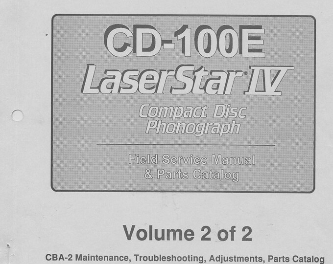 ROWE - CD-100C - Laser star 4 - VOLUME 2 - Service Manual - User Manual - Parts List - English