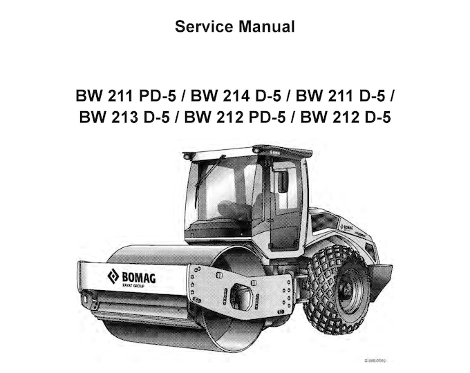 Bomag Bw 213 D-5 - Bw 213 PD-5 - Bw 211 D5 - Bw 211 PD-5 Service Manual - English