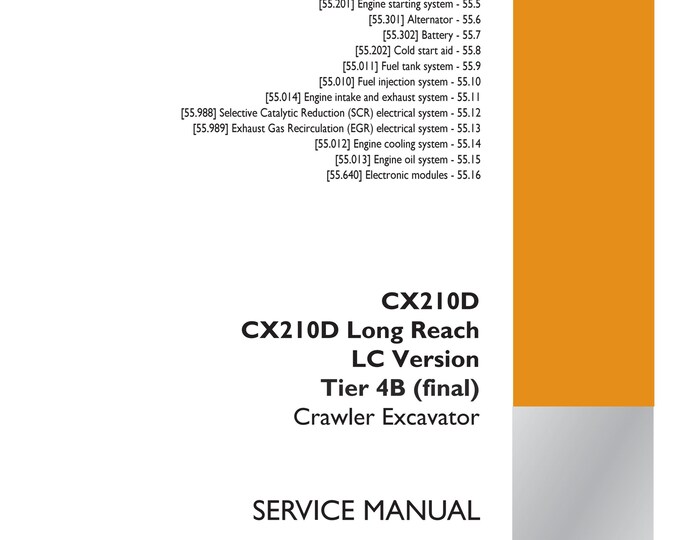 Case CX210D Long Reach LC Version Tier 4B-Electrical systems -Electrical systems - 55-Cab engine controls -525- Service Manual(Pdf Download)