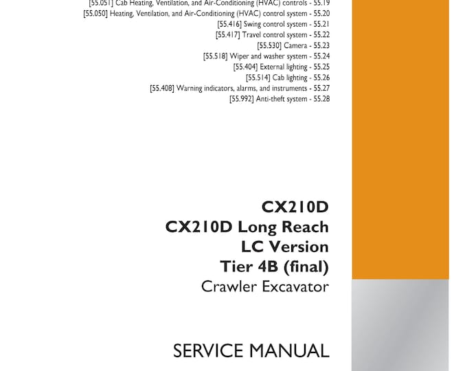 Case CX210D Long Reach LC Version Tier 4B -Electrical systems - 55 Cab controls - 512-Repair Manual- Shop Manual  (Pdf Download)