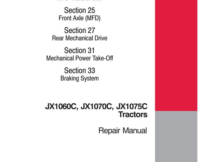 Case JX1060C, JX1070C, JX1075C- Service Manual (Pdf Download)