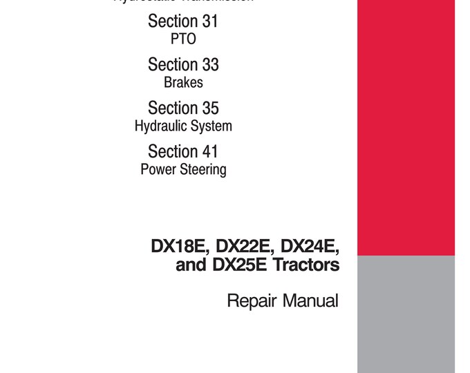 Case DX18E DX22E DX24E DX25E - Shop Manual - Workshop Manual (Pdf Download)