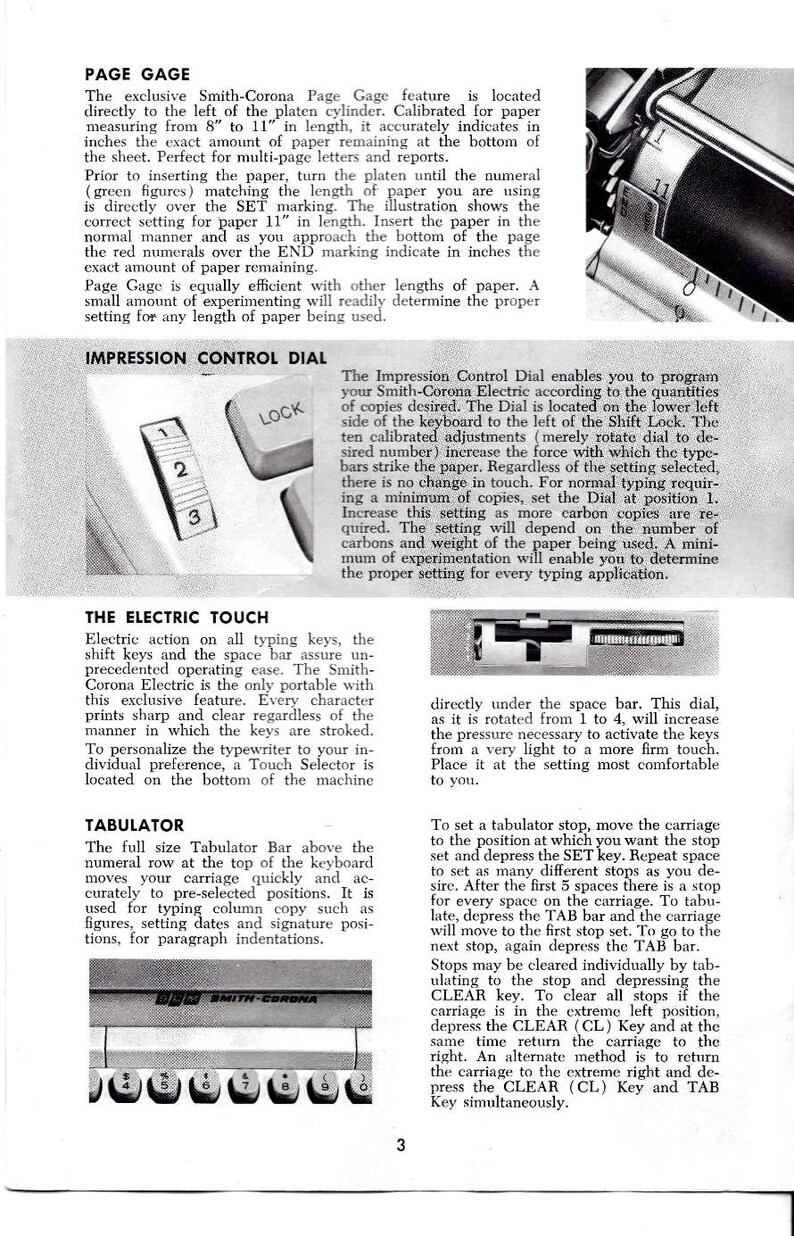 Typewriter Ruler SCM Coronet Typewriter Instruction Manual - Complete User Guide ...