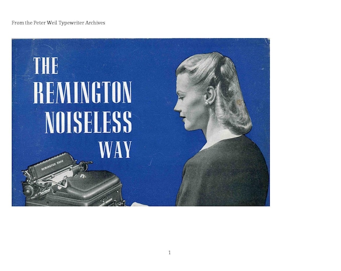 Remington Noiseless  Typewriter Instruction Manual - User Manual - Complete User Guide