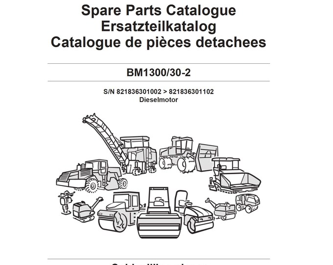 Bomag Cold Milling Planer BBM1300 30-2 Spare Parts Catalogue 2018 00800673 - Danish   (Pdf Download)