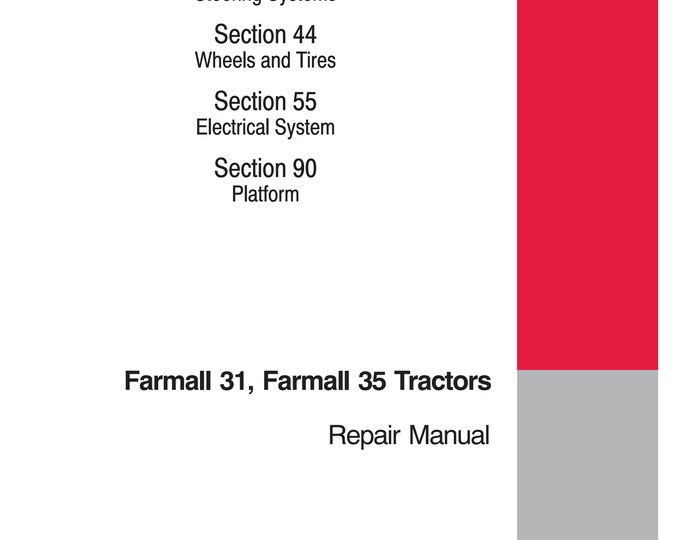 Case Farmall 31 Farmall 35 - Repair Manual - Service Manual-Shop Manual (Pdf Download)