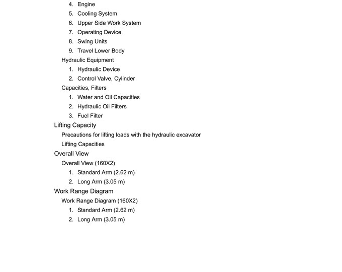 Linkbelt - Excavator 160 X2- Shop Manual - Workshop Manual - Service Manual - English