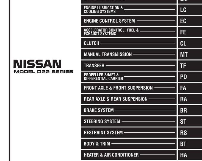 Nissan Navara D22  - Service Manual - Parts Manual - Owner manual - Pdf Download