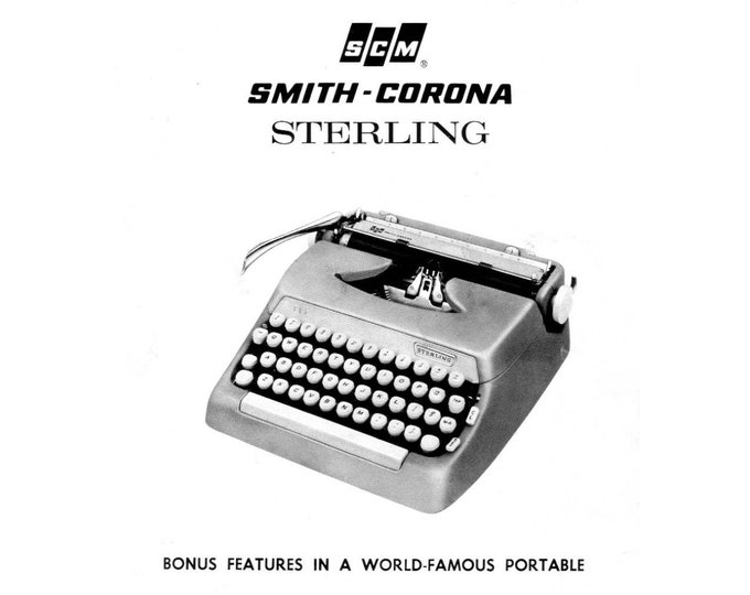 Smith Corona Sterling 1963 Typewriter Instruction Manual - User Manual - Complete User Guide