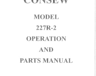 CONSEW 227R-2 Sewing Machine Instruction Manual - English