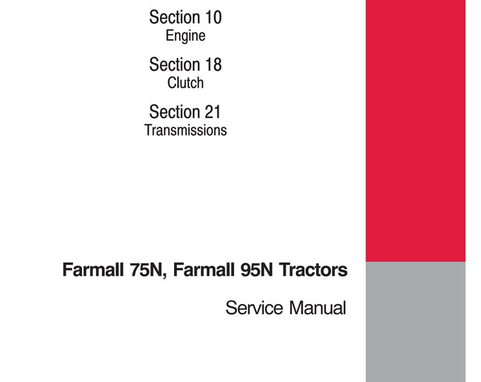 Case FARMALL 75N, FARMALL 95N - Repair Manual - Service Manual-Shop Manual (Pdf Download)