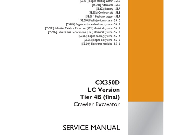 Case CX350D Long Reach LC Version Tier 4B (final) - Electrical systems - 55 Cab engine controls - 525  - Repair manual - (Pdf Download)