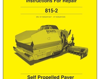 Bomag 815-2 Service Repair Workshop Manual (PDF Download)