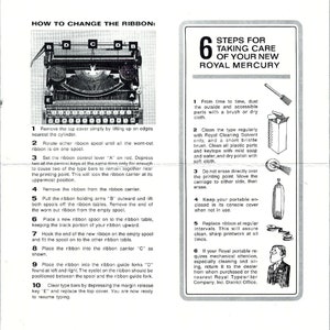 Royal Mercury Typewriter Instruction Manual - User Manual - Complete User Guide