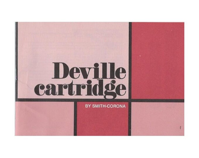 Smith Corona Deville Cartridge Typewriter Instruction Manual - User Manual - Complete User Guide
