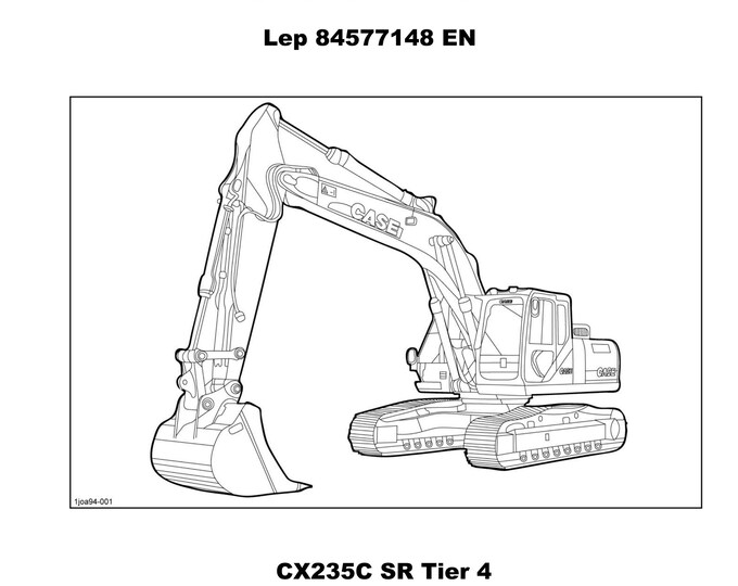 Case CX235C SR Tier 4 Crawler Excavator - Service Manual (Pdf Download)
