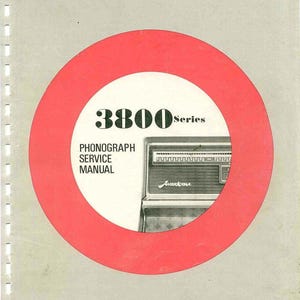 Wurlitzer - 3800 Series - 100 - 160 - 200 - Zodiac - Phonograph - Service Manual - Workshop Manual - Repair Manual - English