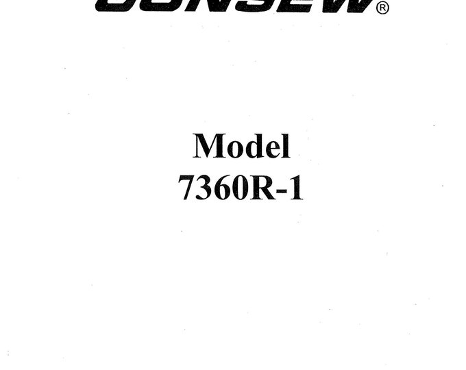 CONSEW 7360R-1 Sewing Machine Instruction Manual - User Manual - Complete User Guide - English