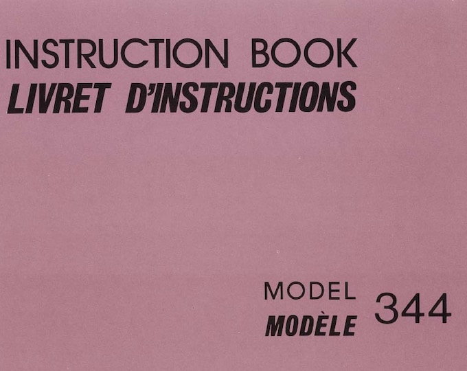 Janome 344 Sewing Machine Instruction Manual - User Manual - Complete User Guide