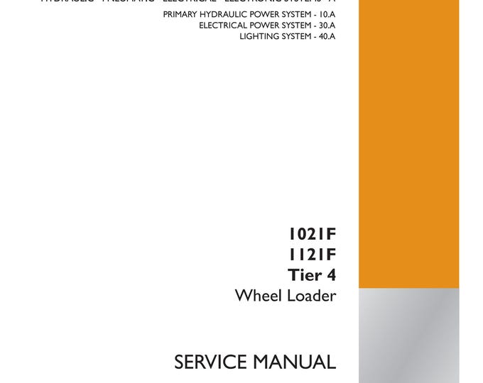 Case 1021F 1121F Tier 4 Wheel Loader - Service Manual (Pdf Download)