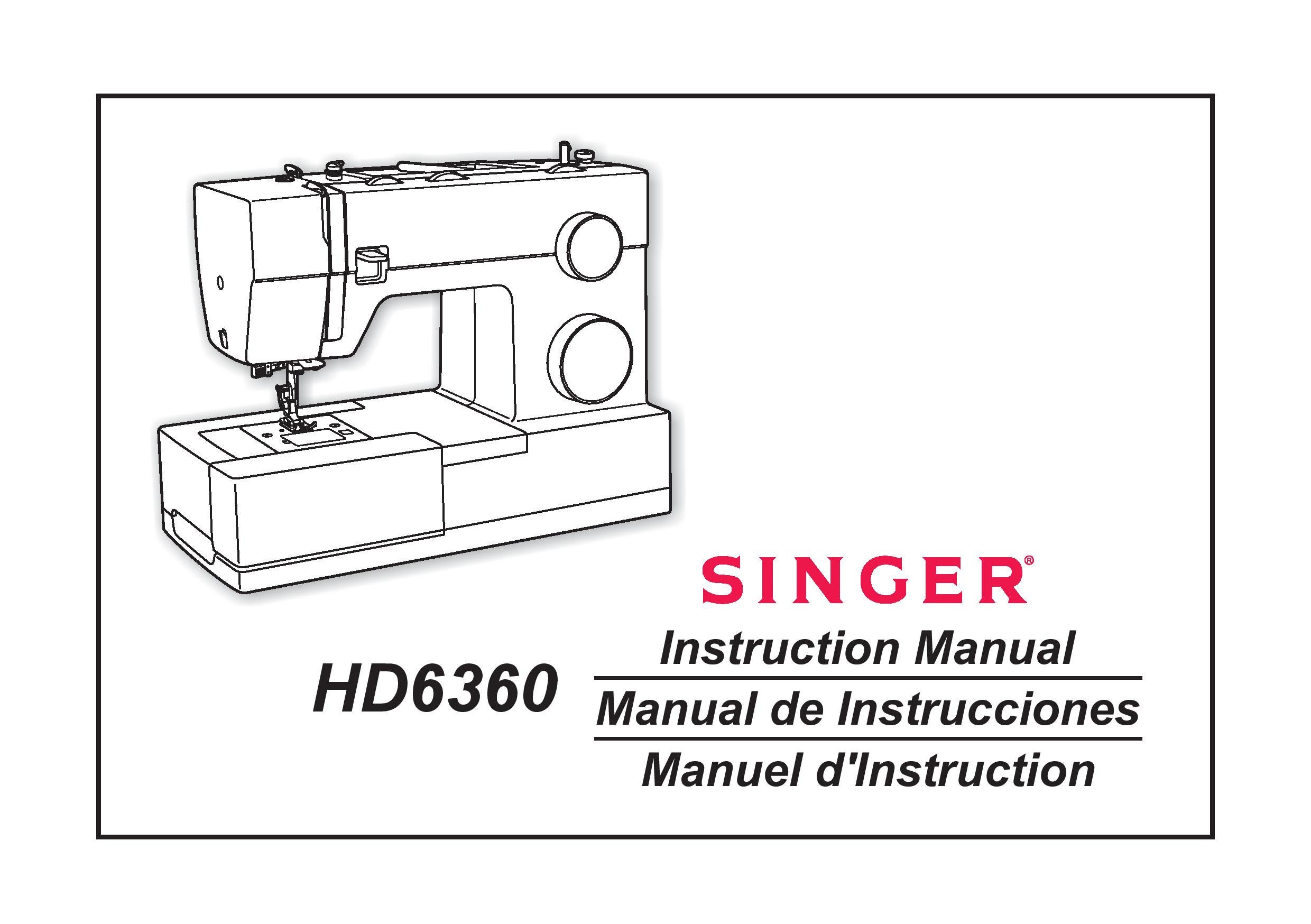 Singer HD6360 Sewing Machine Instruction Manual User Manual Adult Picture