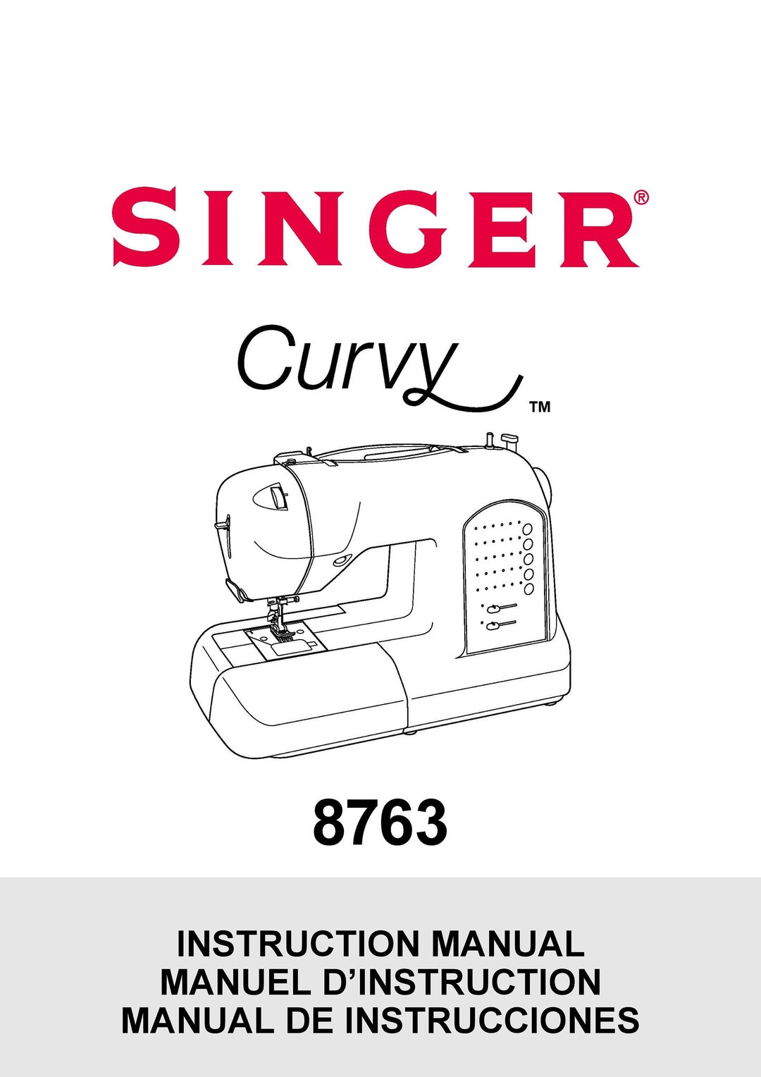 Singer 8763 Curvy Sewing Machine Instruction Manual User Manual