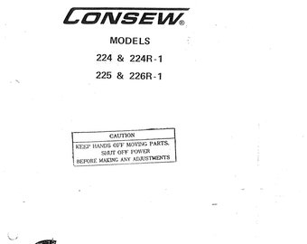 CONSEW 224-224R1-225-226R1 Sewing Machine Instruction Manual - User Manual - Complete User Guide - English