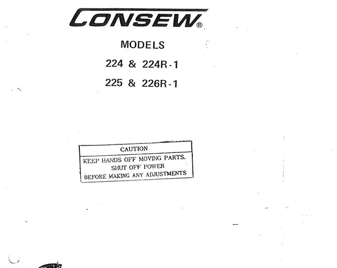 CONSEW 224-224R1-225-226R1 Sewing Machine Instruction Manual - User Manual - Complete User Guide - English