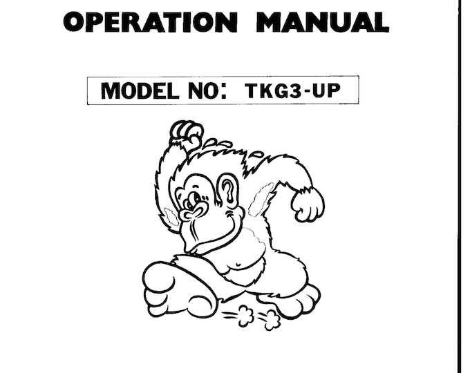 NINTENDO - Donkey  Kong - TKG-3-UP - Service Manual - Parts Manual - Owner manual -  Pdf Download