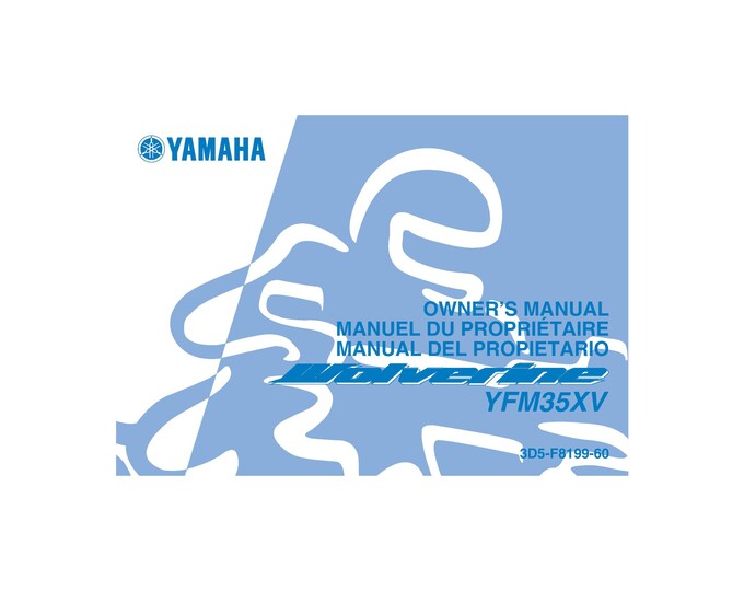 Yamaha YFM35XV Owners Manual - Instruction Manual - User Guide