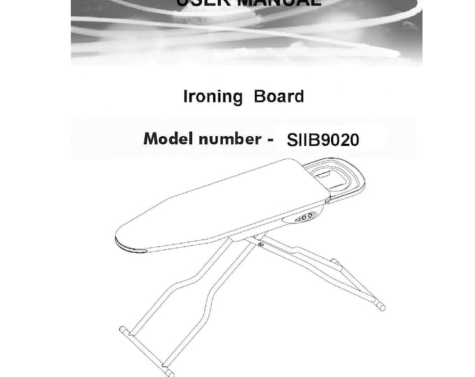 Singer SIIB9020 IB Electric Ironing Board Instruction Manual - User Manual - Complete User Guide - English