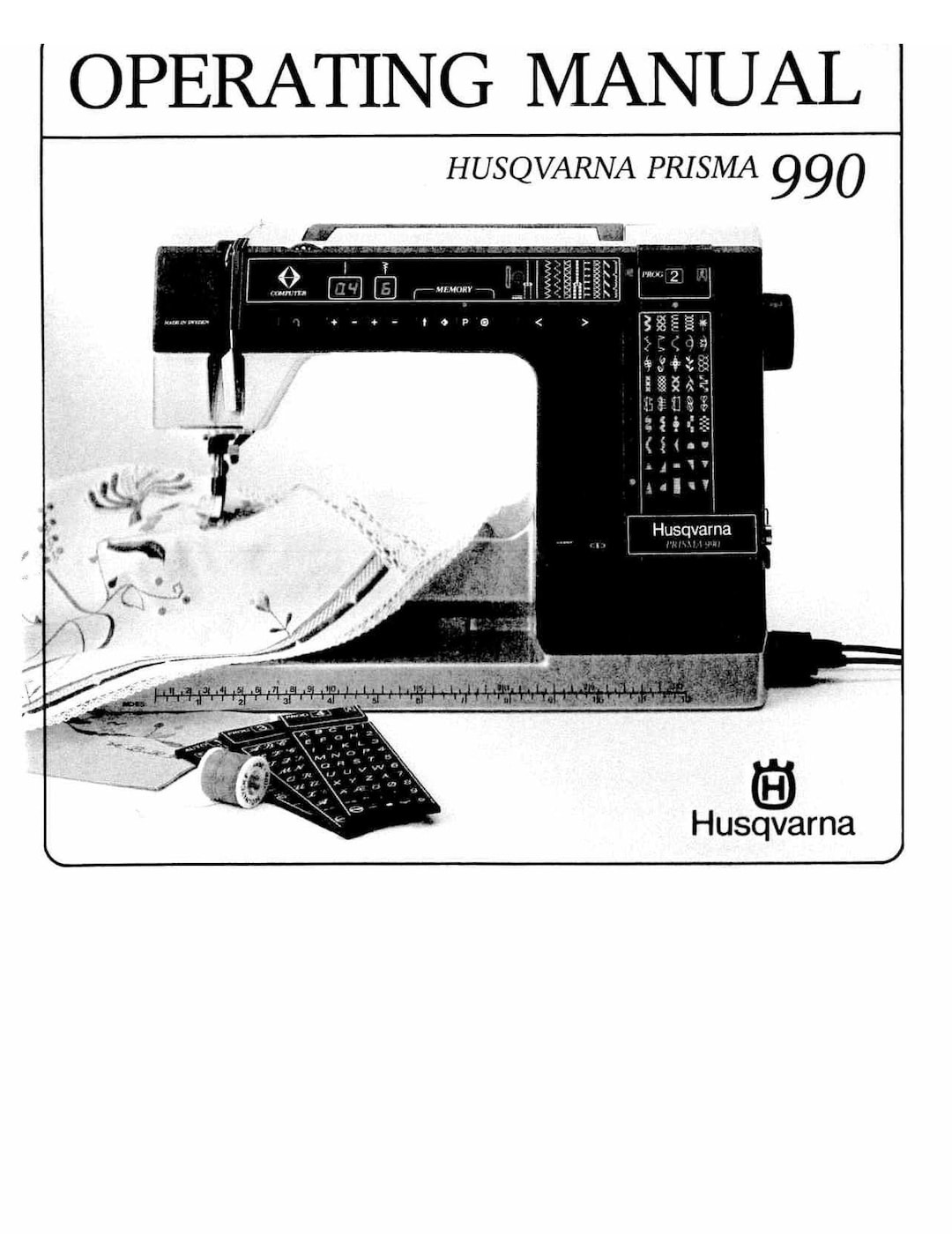 Husqvarna Prisma 990 Sewing Machine Instruction Manual User Manual