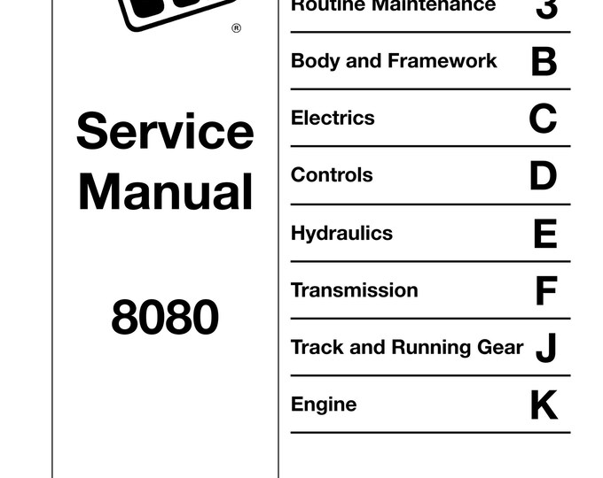 JCB 8080 - 9803-9330 - Workshop Manual - Service Manual - Parts Manual - Owners Manual