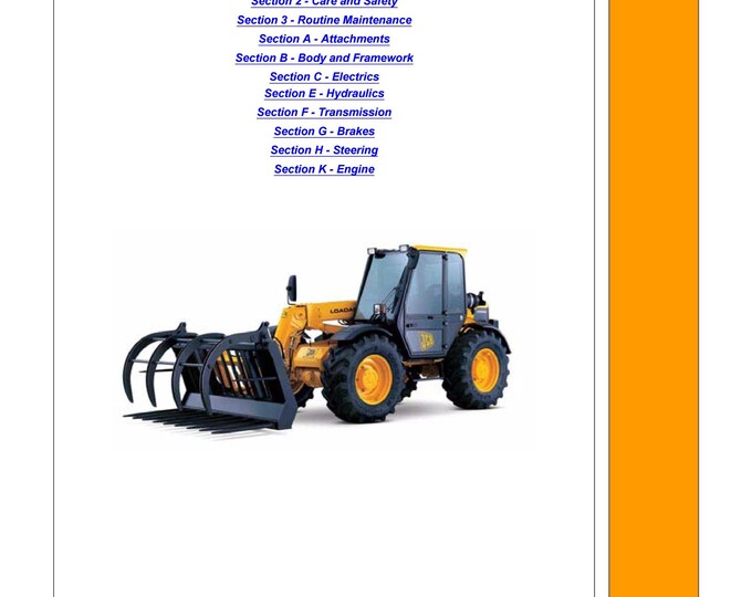 JCB Rear Engine Loadall 9803-3710 - Workshop Manual - Service Manual - Parts Manual - Owners Manual (PDF Download)