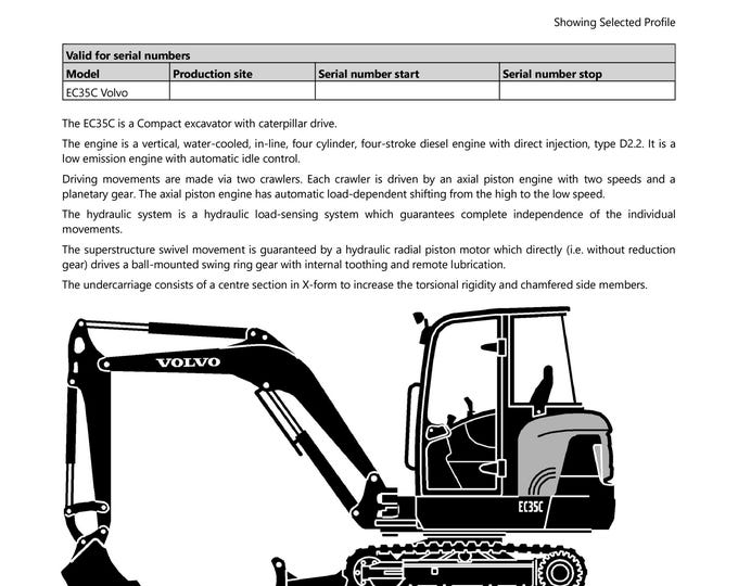 Volvo EC35C Service Manual - Workshop Repair (PDF Download)