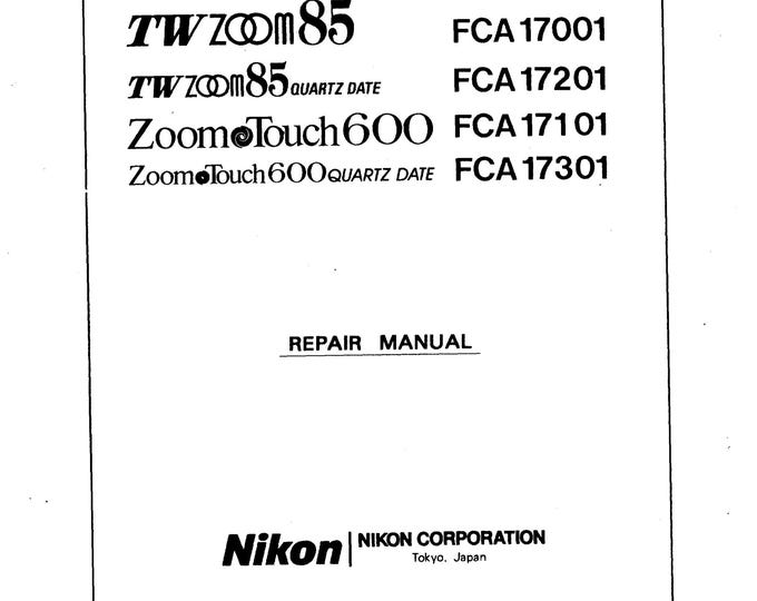 Nikon Zoom Touch 600 - TW Zoom 85 - Service Manual - Workshop Manual -  PDF Download