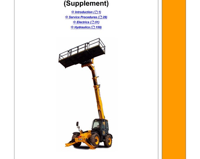 JCB T535-125 HiViz and 535-140 HiViz Personnel Platform - Workshop Manual - Service Manual- Owners manual  (pdf Download)