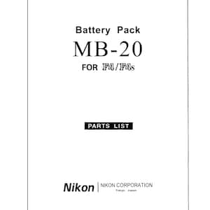 Nikon MB-20 - Manual de servicio - Manual de taller - Descarga en PDF