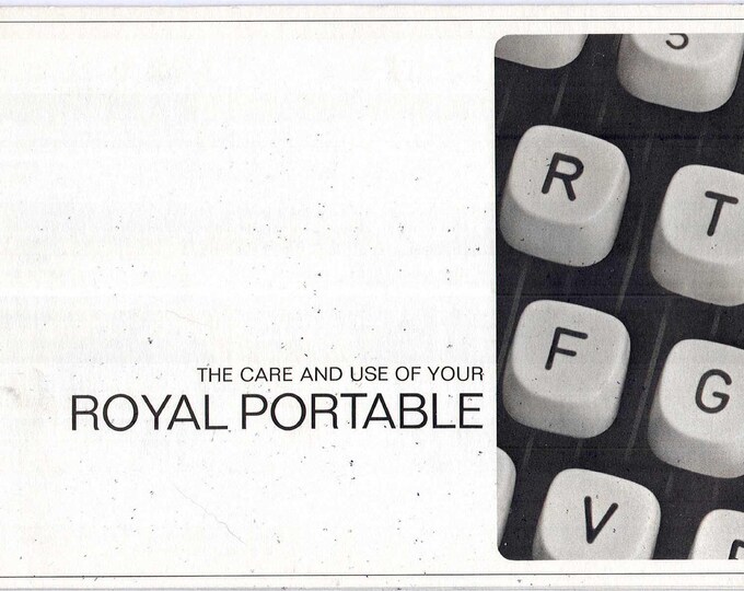 Royal Sprite Mercury Typewriter Instruction Manual - User Manual - Complete User Guide