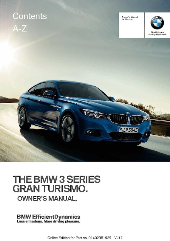 BMW Series F34 Gran Turismo 2014-2019 Owners Manual English Finland