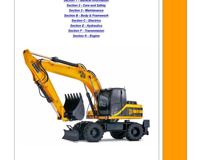 JCB JS200W TIER III  9803-9540 - Workshop Manual - Service Manual - Parts Manual - Owners Manual (pdf Download)