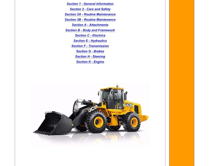 JCB Wheeled Loading Shovel - 427, 437 and 457 - Service Manual - Parts Manual - Owners Manual (PDF Download)