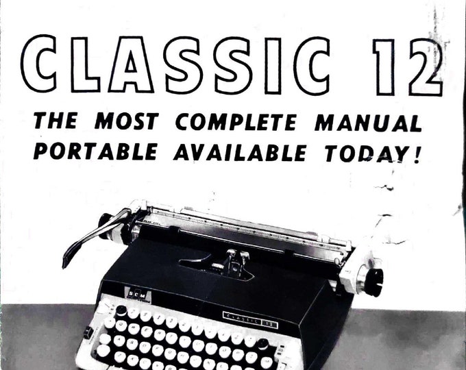 SCM Classic 12 Typewriter Instruction Manual - User Manual - Complete User Guide