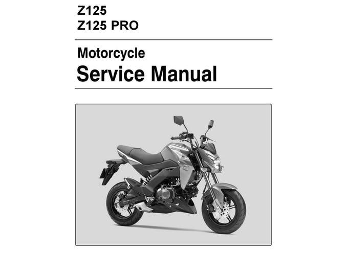 Kawasaki Z125 - Z125 PRO - 2015 - Shop Manual - Workshop Manual - Service Manual - English