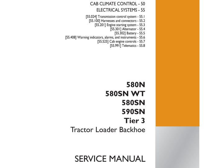 Case 580N 580SN WT 580SN 590SN Tier 3 Tractor Loader Backhoe - Repair manual - (Pdf Download)