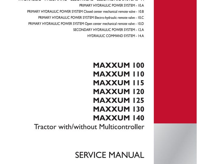 Case Maxxum 100 Maxxum 110 Maxxum 115 Maxxum 120 Maxxum 125 Maxxum 130 Maxxum 140 - Repair Manual- Service Manual(Pdf Download)