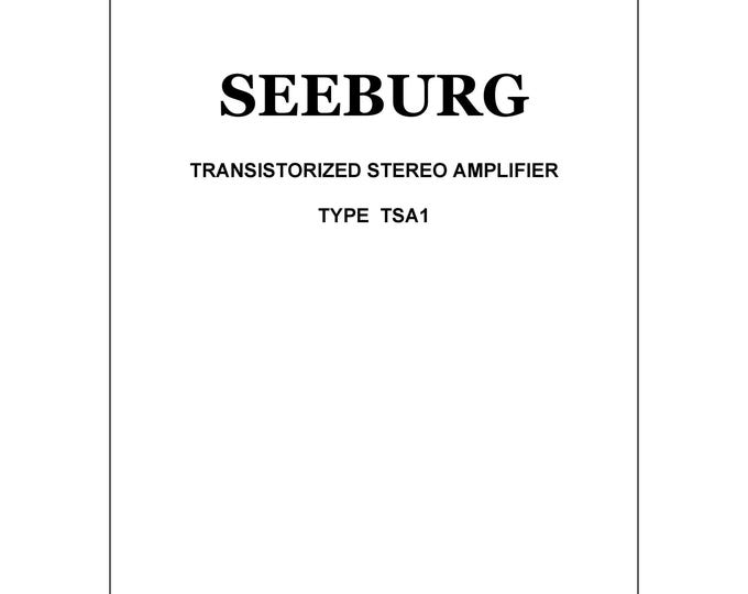 Seeburg TSA1  - Operating Instructions- Service Manual - Instruction Manual -  Wiring Diagram - Schematic - Operation Manual